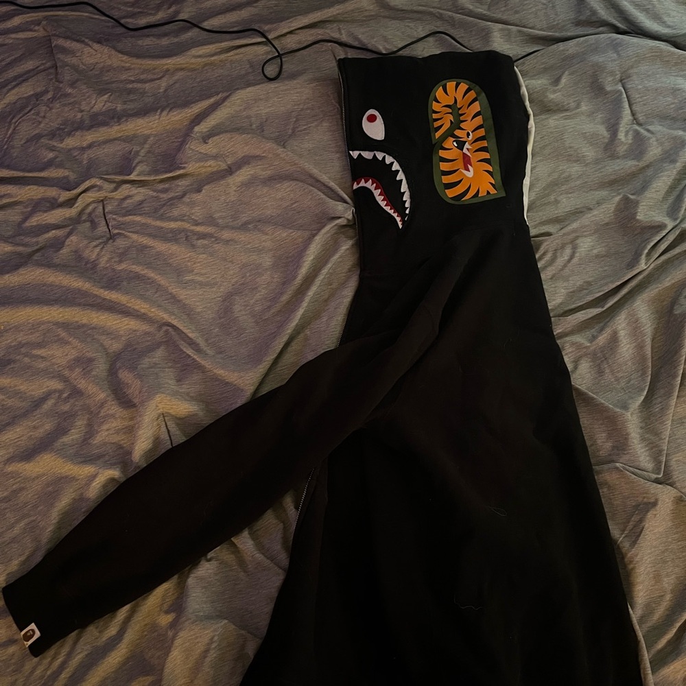 Black Shark Hoodie with Graphic Design